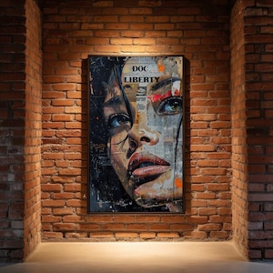 Urban Liberty Portrait Art: Modern Abstract Face (Digital Download)