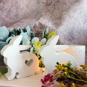 Rabbit with heart silicone mold for concrete ,resin, epoxy ,clay,plaster