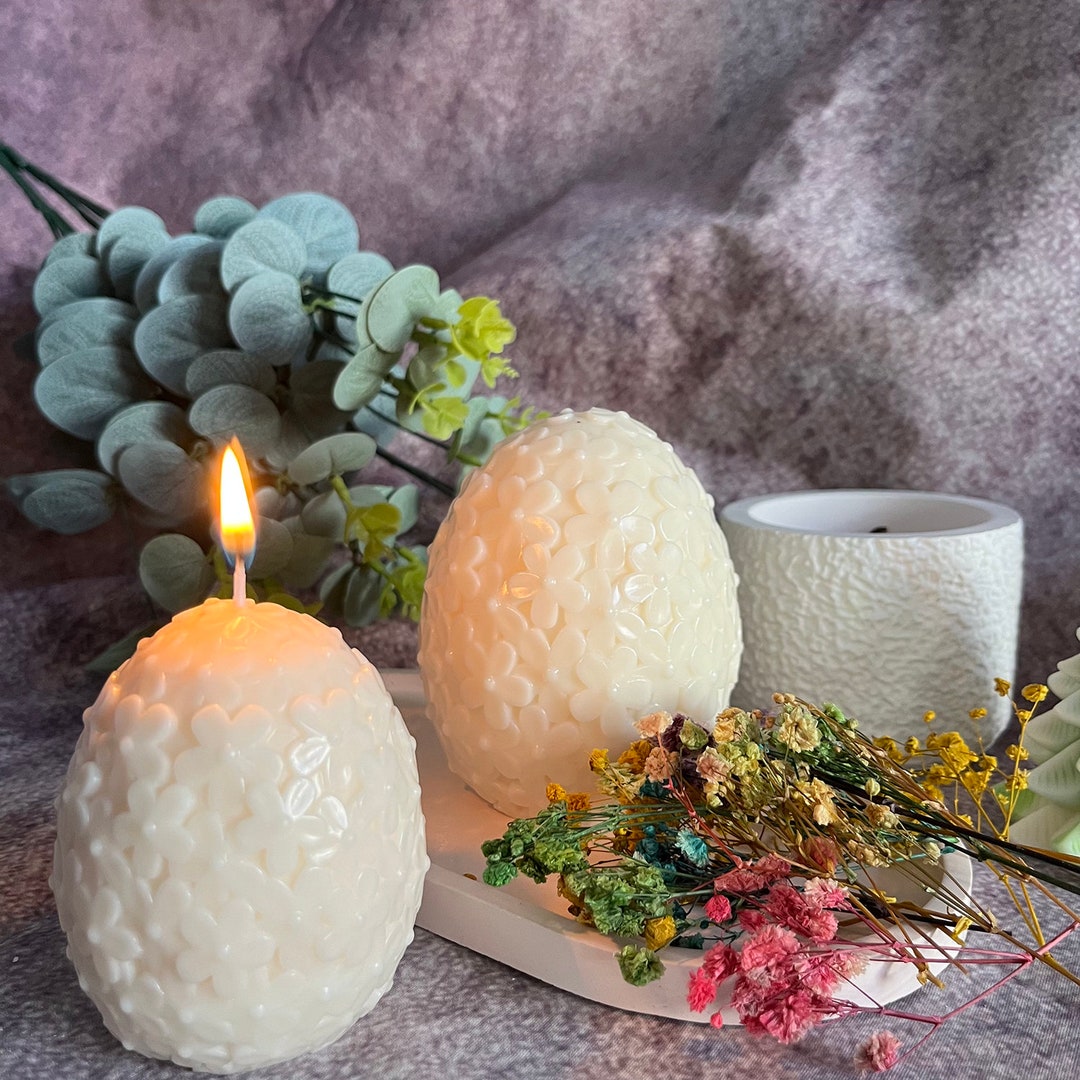 3D Flower Egg Candle Mold Handmade Scented Candle Soap Making Mould