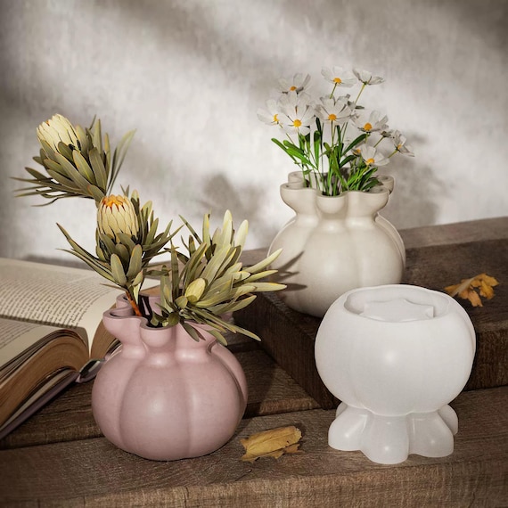 Moule à Modeler - Masse,Pot De Bougie Rond En Béton,Moules En Silicone,Pot De Fleur Succulente