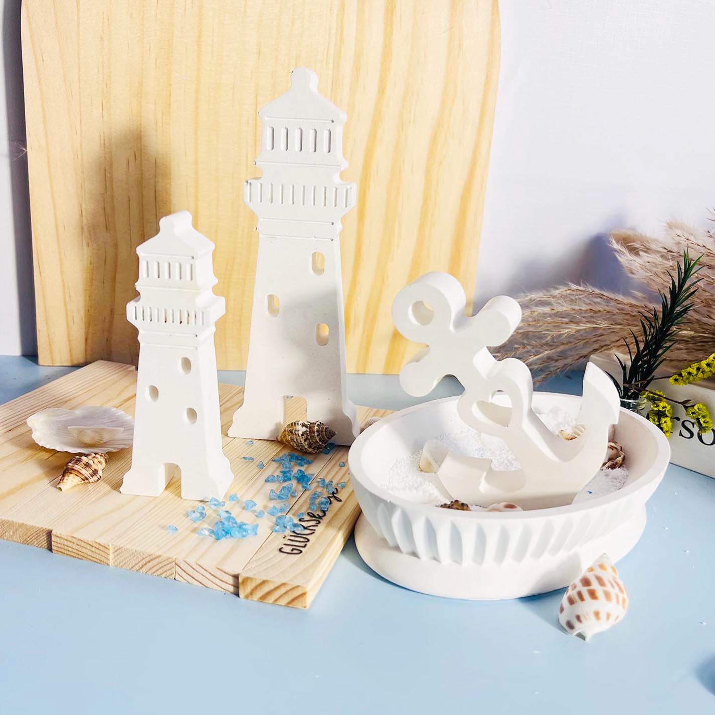 Lighthouse Silicone Mold - 9x3.7 Inch 3D House Mold For Candles, Soap, Resin Crafts & Decorations