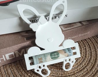 Cute Bunny Money Holder Silicone mold, Casting Mold Rabbit, Happy Easter, Activity Favour, Easter Decoration, Jesmonite, Raysin