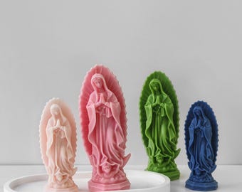 Virgin Mary Statue Candle Silicone mold, Candle Mold, In memory of, Jesmonite, Raysin, Soap, Party favor, activity favor