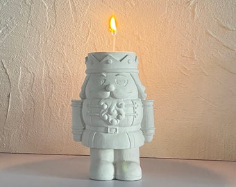 Walnut Soldier Silicone Mold Toy Soldier Nutcracker Candle Holder mold Concrete Home Decor Tool Scented Candle Stick Molds