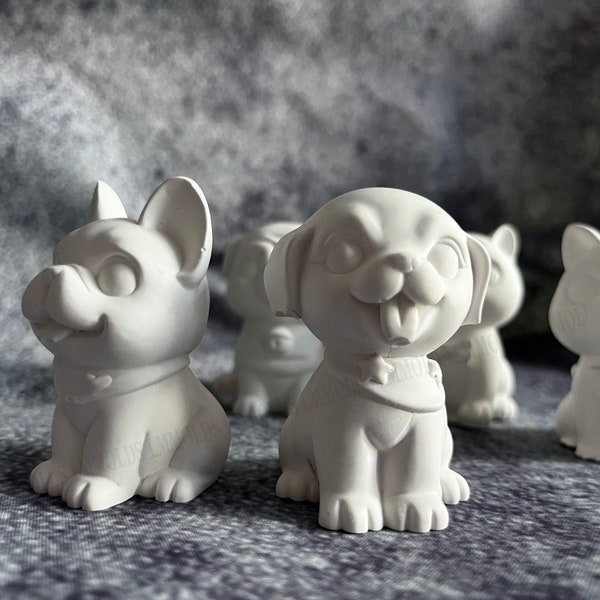 Moule 3D en silicone pour chien, moule en silicone pour petit chien, moule en béton pour chien, fabrication de résine de béton/bougie