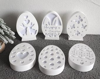 Easter Bunny Egg Silicone molds, Casting Mold Rabbit pendant, Basket name tag, Happy Easter, Activity Favour, Easter Decoration, Jesmonite