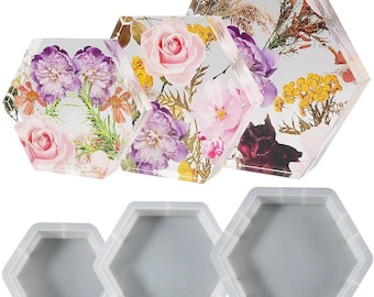 シリコンモールド六角形、樹脂モールド六角形、鋳造モールド六角形、UV樹脂、エポキシ樹脂、彼女へのギフト、家の装飾