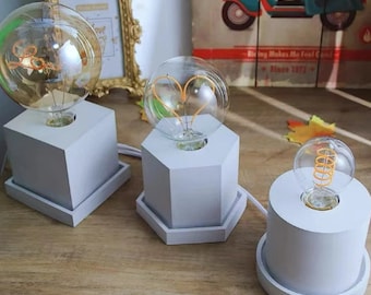 Concrete lamp holder silicone mold Cement hexagon round square bedside lamp mold DIY epoxy resin mold