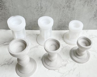 Long Candle Candlestick Silicone mold - DIY handmade Epoxy Resin Concrete Cement jesmonite Tealight Mould Candle Holder molds