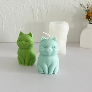 Cat candle silicone MOLD cat Candle mold fat cat mold cute standing cat candle making mold