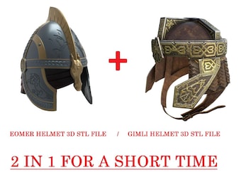 Casco 3D STL de El Señor de los Anillos: Armadura de cosplay de Gimli y Éomer (Descarga digital)