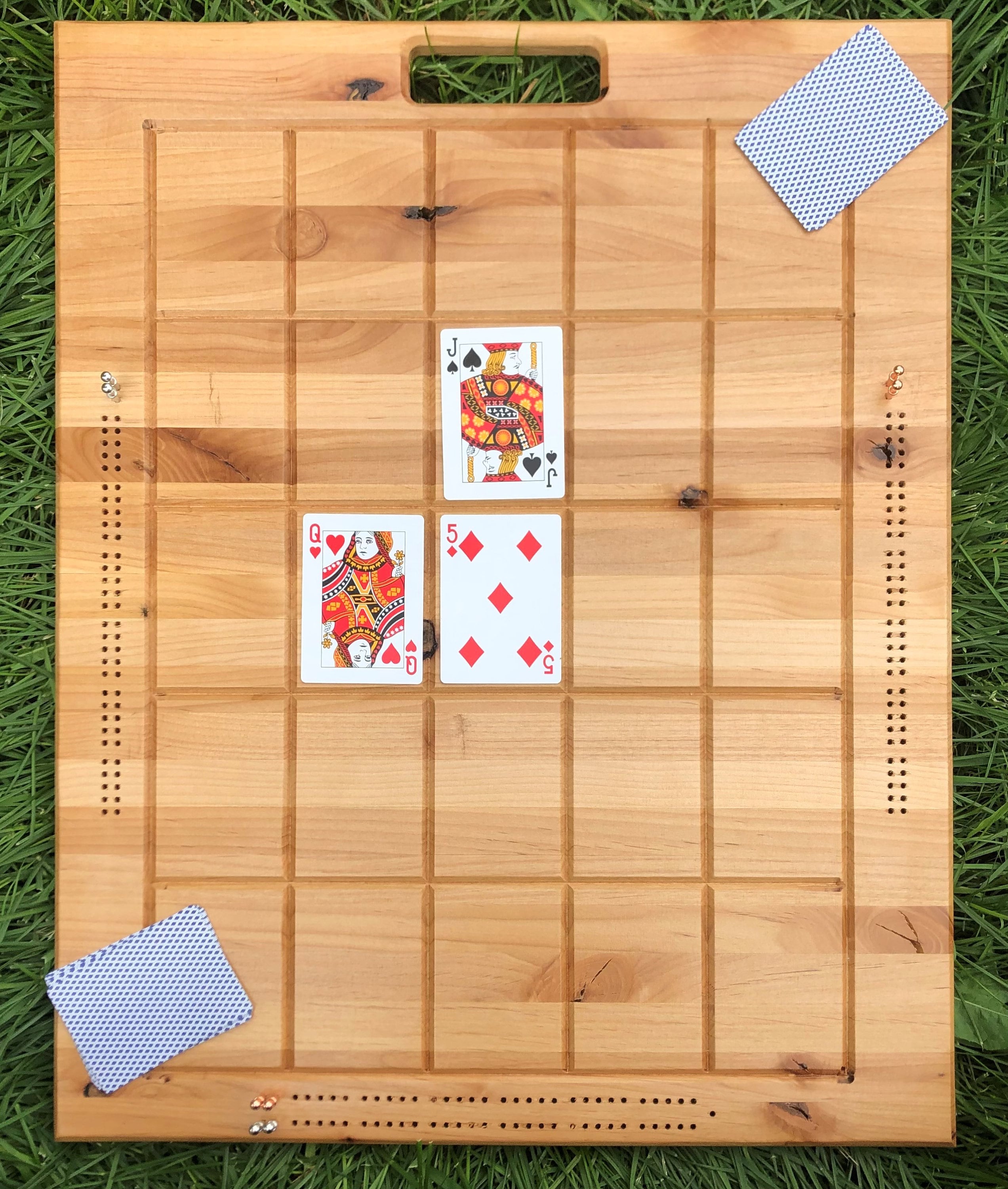 Canoe Themed Cribbage Board Game Set - Nautical Wooden Board With Metal Pegs & Cards