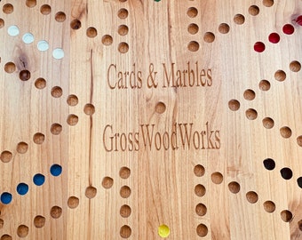 Aggravation, Carbles, Wahoo, Jokers, Tock or Cards & Marbles Board Game. Personalized wedding Gift or for Father’s Day4-6 or 8-10 Player