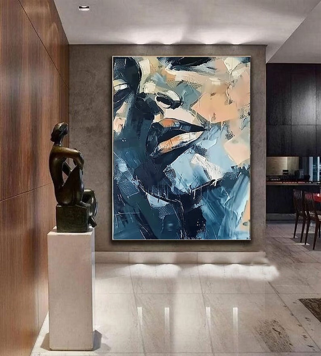 Abstract Girl Canvas Wall Art – Unframed Multi-Color Poster Print For Home Decor – Art Deco Style