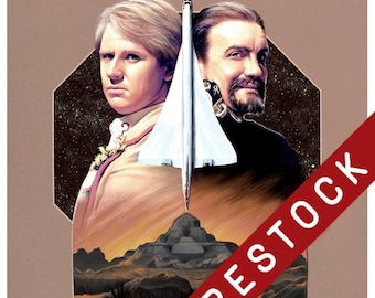Doctor Who Print - Time-Flight | 148mm square | 5th Doctor | Peter Davison | Tegan | Nyssa