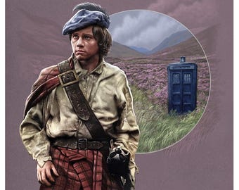 Doctor Who Print - The Highlanders | 148mm square | 2nd Doctor | Patrick Troughton | Polly | Ben | Jamie