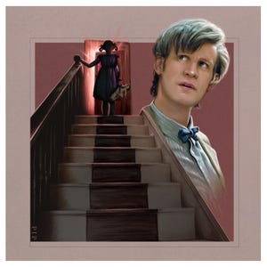 Doctor Who Print - The Lodger | 148mm square | 11th Doctor | Matt Smith | Amy Pond