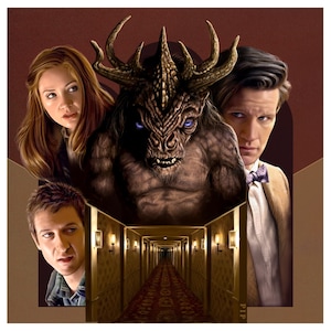Doctor Who Print - The God Complex | 148mm square | 11th Doctor | Matt Smith | Amy Pond | Rory Williams