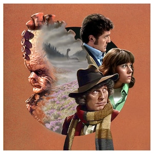 Doctor Who Print - Terror of the Zygons | 148mm square | 4th Doctor | Tom Baker | Sarah Jane Smith