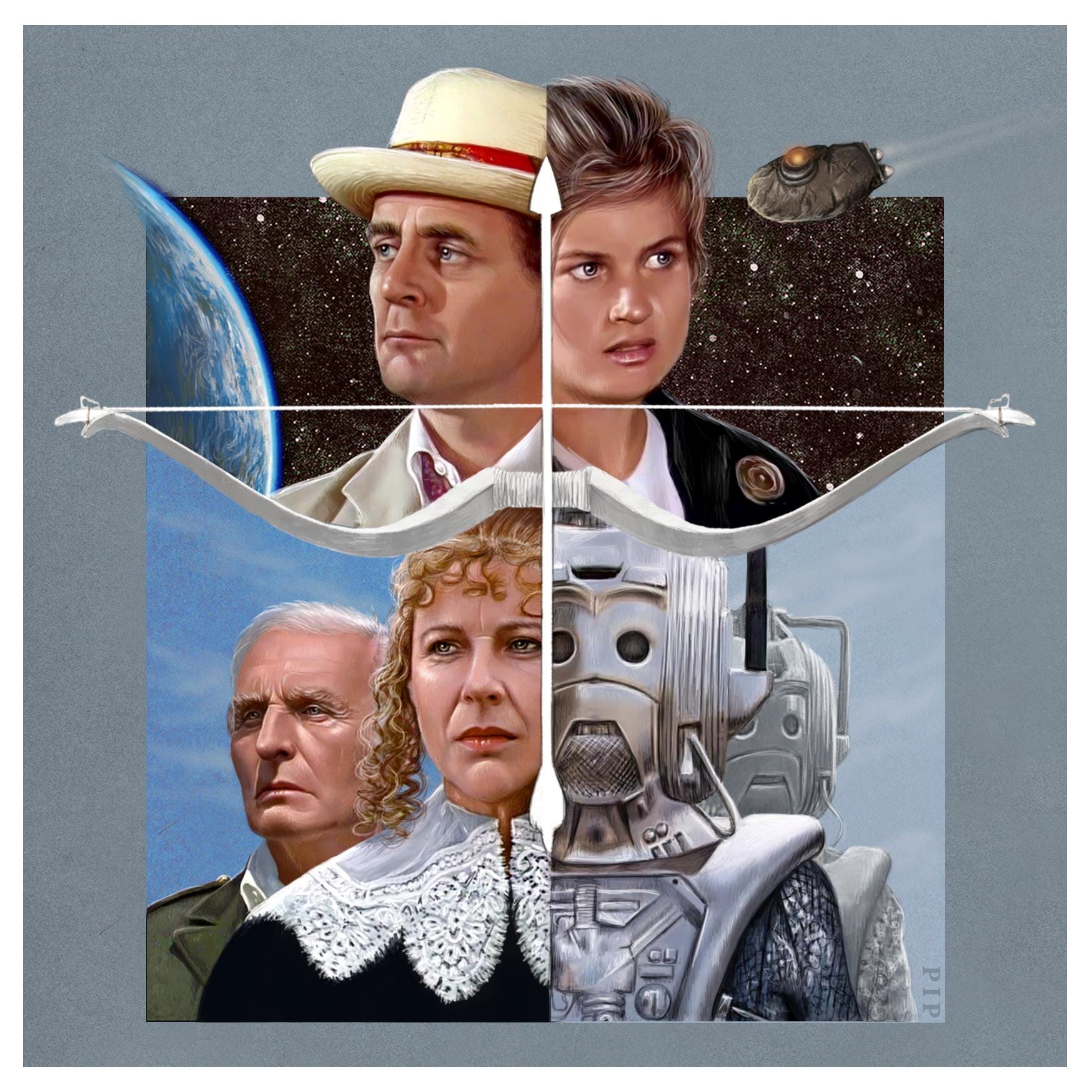 Doctor Who Print - Silver Nemesis | 148mm square | 7th Doctor | Sylvester McCoy | Ace