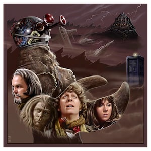 Doctor Who Print - The Brain of Morbius | 148mm square | 4th Doctor | Tom Baker | Sarah Jane Smith