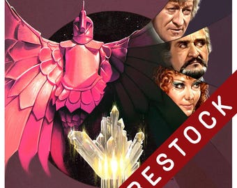 Doctor Who Print - The Time Monster | 148mm square | 3rd Doctor | Jon Pertwee | Jo Grant