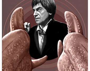 Doctor Who Print - The Macra Terror | 148mm square | 2nd Doctor | Patrick Troughton | Polly | Ben | Jamie