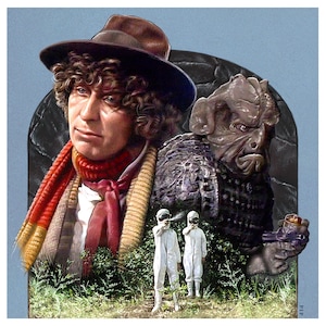 Doctor Who Print - The Android Invasion | 148mm square | 4th Doctor | Tom Baker | Sarah Jane Smith
