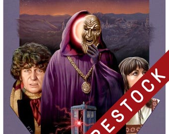 Doctor Who Print - The Masque of Mandragora | 148mm square | 4th Doctor | Tom Baker | Sarah Jane Smith