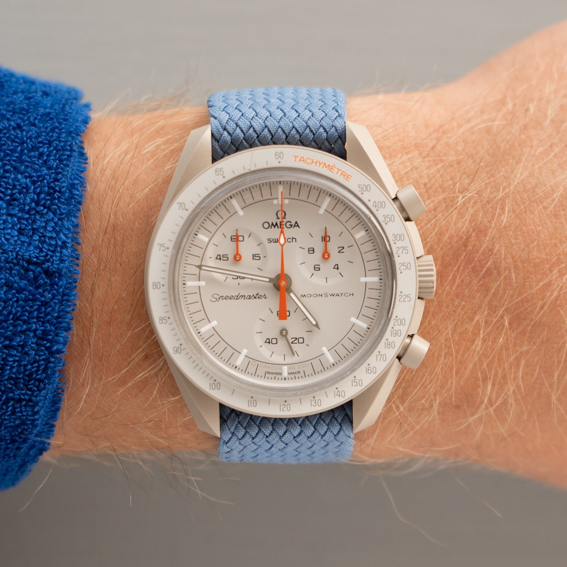 Steelblue Nylon Perlon Watch Strap for Moonswatch - Etsy