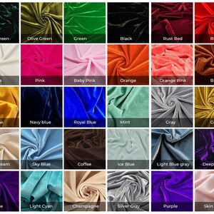 Multi color Silk velvet Fabric, velvet Silk Fabric, Plain velvet Silk Fabric, Dark and Light velvet Silk Fabric by the yard, Gown Fabric