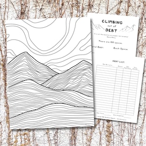 Debt Tracker Printable. Debt Mountain Art. Goal Tracker.