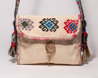 Handmade Crossbody Bag From Vintage Kilim ,Shoulder bag, Cross Body bag, Kilim bag