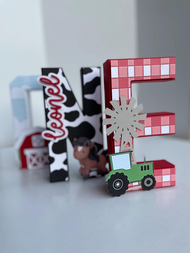 Farm 3D Letters, Farm Party Decor, 3D Letters, One Farm, One Party ...