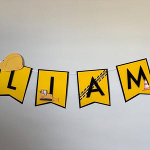 Construction birthday banner, Construction party banner, Construction party decor, Personalized construction banner, Contruction party decor
