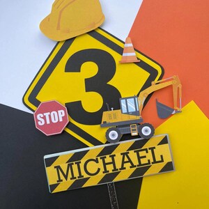 Construction cake topper, Construction theme, Excavator Party supplies, Digger party supplies, Construction birthday party, Builder party