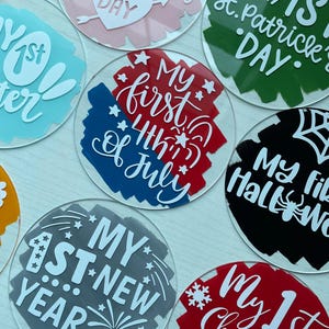 Baby&#39;s first holidays, Babys gift, Acrylic milestones discs, Baby photos, Backdrops for baby’s, Baby milestone, Baby first year photo props