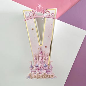 Princess 3D letter party, Princess Party Theme, Princess Birthday Keepsake, Princess Party Decor Princess centerpieces, Custom 3D letter
