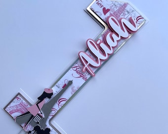 Paris cake topper, Custom Paris party supplies, France cake topper, Paris birthday party, France birthday party, Eiffel tower party