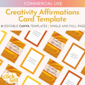 Tarjetas de afirmación de creatividad Plantilla Canva editable / Uso comercial / Descarga digital instantánea / Afirmaciones diarias totalmente personalizables
