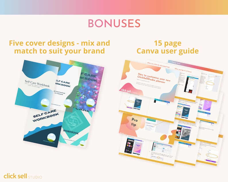 Self Care Workbook Editable Canva Template COMMERCIAL USE - Etsy Australia