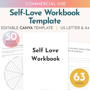 Self Care Workbook Editable Canva Template COMMERCIAL USE A4/US Letter ...