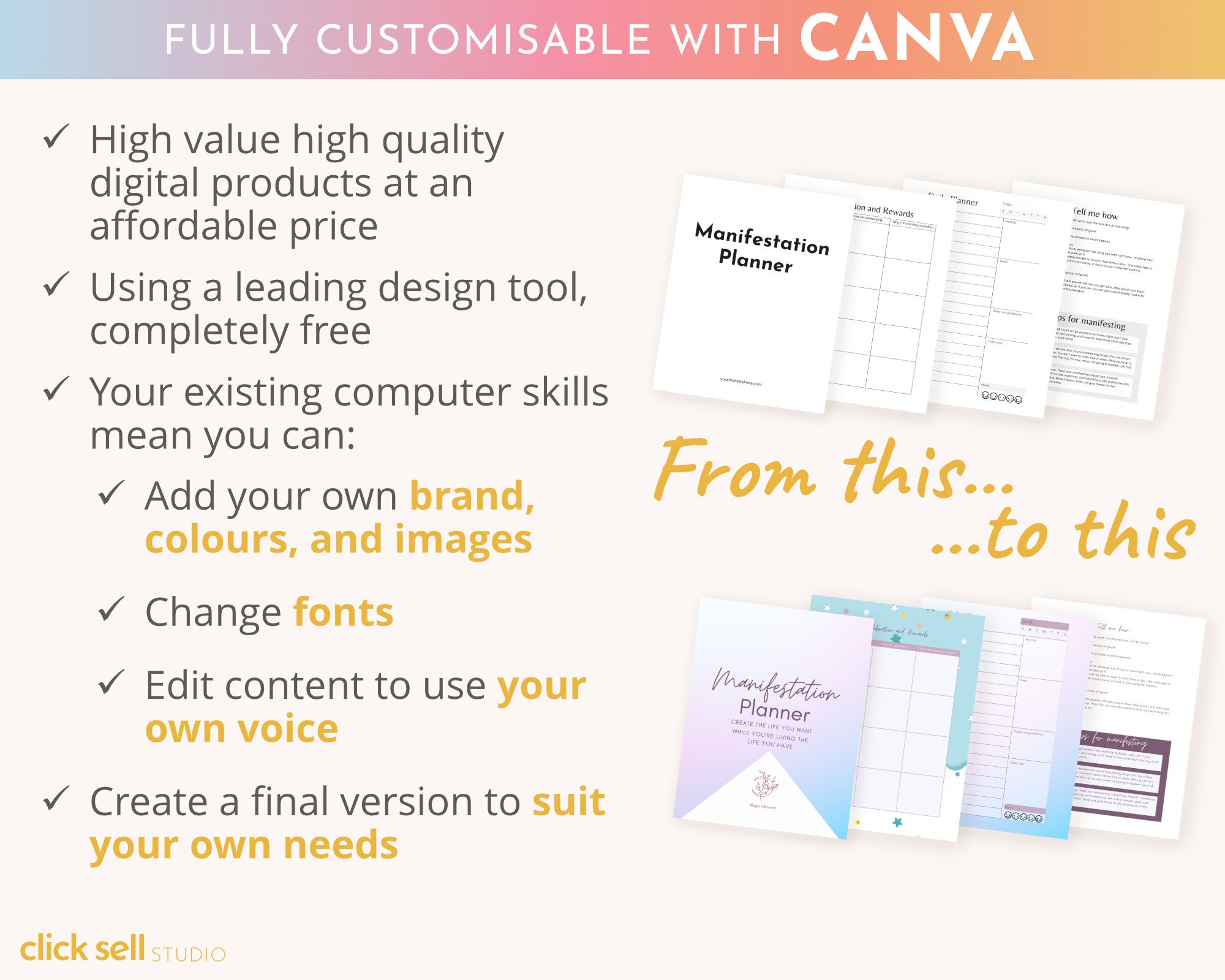 Planner and Journal Kit Canva Template COMMERCIAL USE A4/US Letter