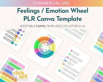 Feelings Wheel Canva Template: Commercial Use for Coaches (PLR)
