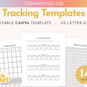 Editable Life Tracker Templates: Habit, Mood, Fitness (Canva, A4/US Letter)