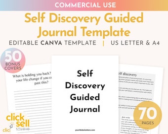 Self Entdeckung Guided Journal Canva Vorlage: Kommerzielle Nutzung