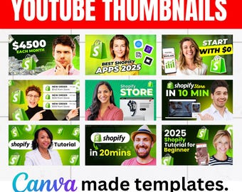 YouTube Thumbnail Canva Templates - 10 DIY Thumbnail Designs bearbeitbar