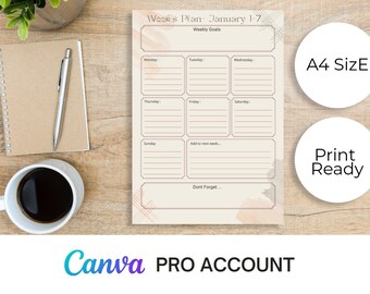 Plantilla de Canva para planificador semanal