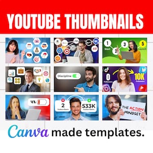 YouTube Thumbnail Canva Vorlage | Anpassbares bearbeitbares Design | Sofort Digital