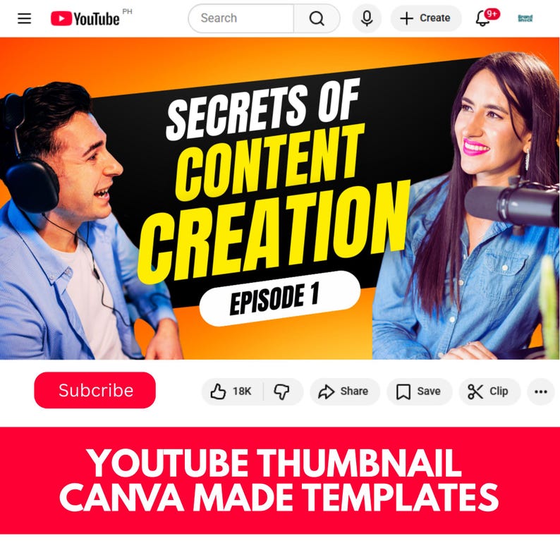 Youtube Thumbnail Canva – Editable Video Thumbnails Pack of 10 - Etsy